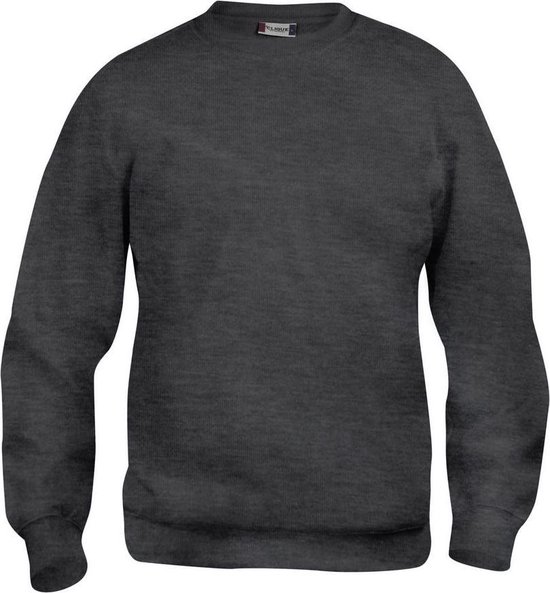 Basic roundneck antraciet mélange xl