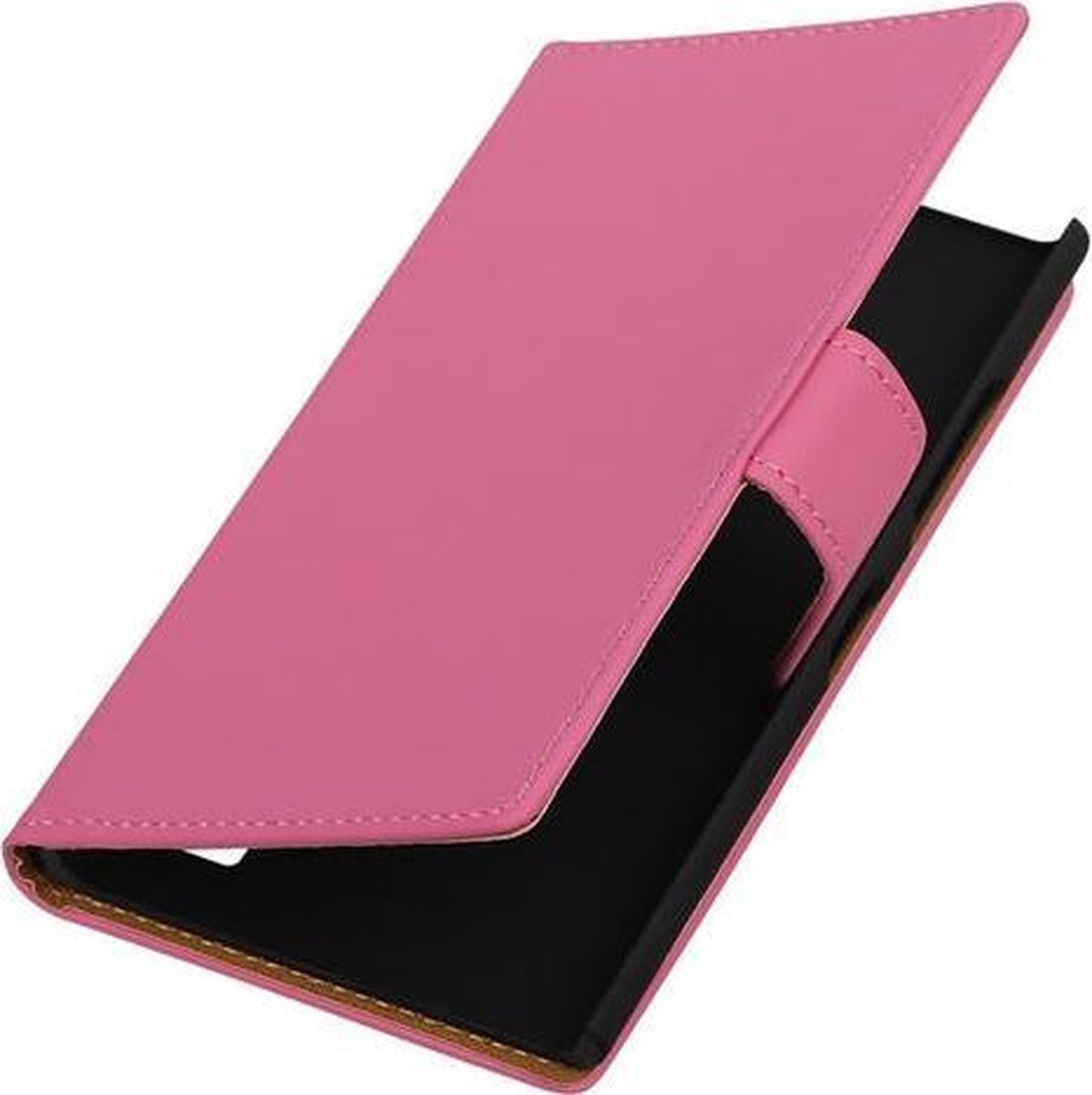 Nokia Lumia 735 Book Case Effen Roze Hoesje