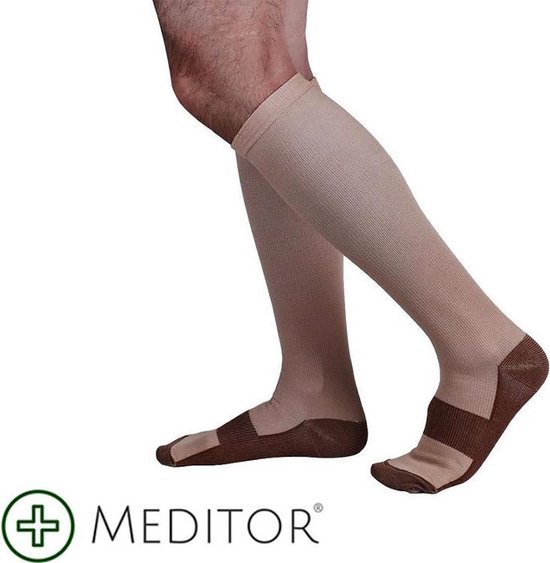 MeditorPlus Chaussettes de compression thérapeutiques en cuivre 3 paires Nude S / M