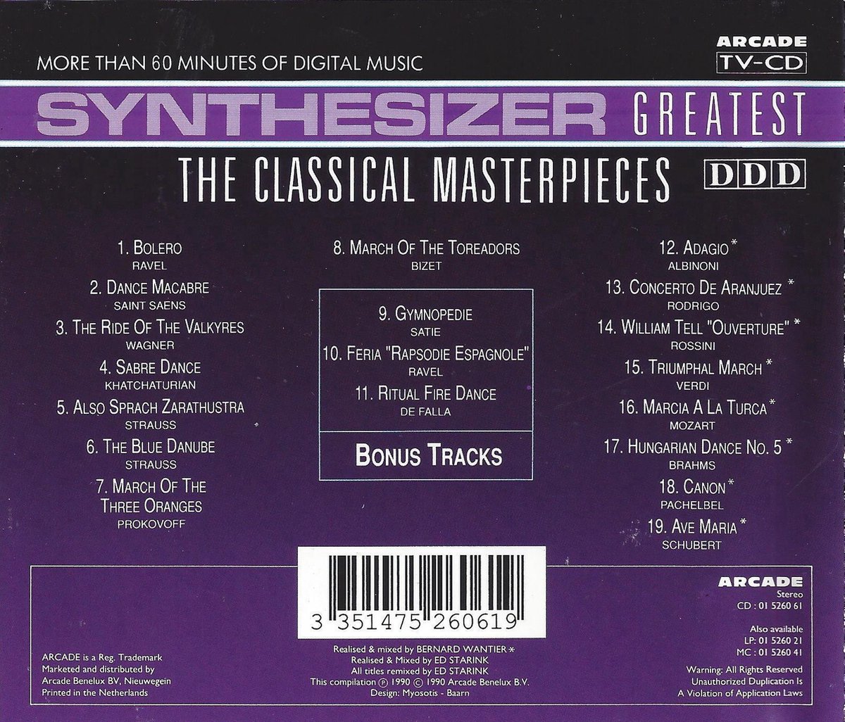 Synthesizer Greatest The Classical Masterpieces, Ed Starink CD