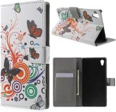 Sony Xperia Z5 vlinders kleuren agenda wallet hoesje