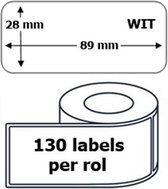 1x Dymo 99010 compatible 130 labels  / 28 mm x 89 mm / wit / papier