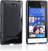 HTC Windows Phone 8S Silicone Case s-style hoesje Zwart