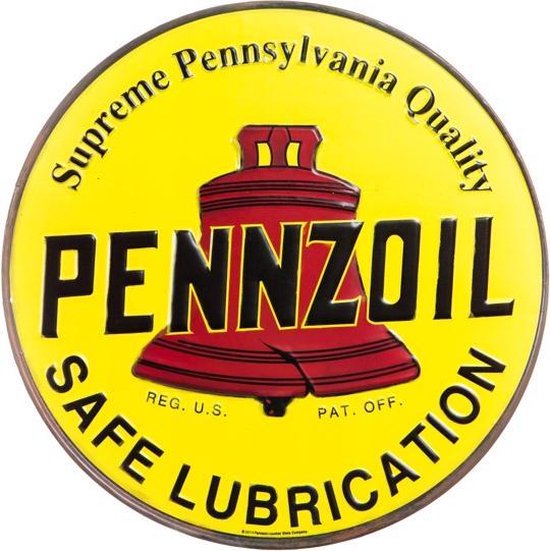 Signs-USA - Pennzoil rond - 30,5 x 30,5 cm - retro wandbord - metaal