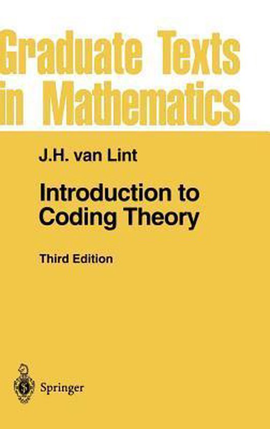 Bol Com Introduction To Coding Theory J H Van Lint Boeken