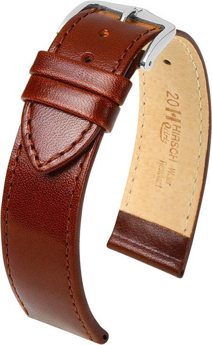Hirsch horlogeband - Osiris bruin leer 16mm