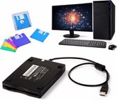 USB Floppy Disk Drive - 3.5 Inch Diskette - Extern Diskettestation - Zwart