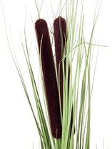 Europalms kunstplant gras Reed grass with cattails,light green, 152cm