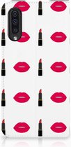Bookcover Geschikt voor Samsung Galaxy A50 Design Lipstick Kiss