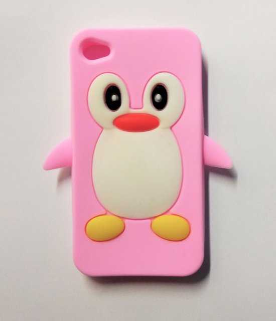 Maak een naam school Perforeren Iphone 5 / 5s Hoesje Lichtroze Pinguin – Telefoonhoesje – Meisje –  Siliconen | bol.com