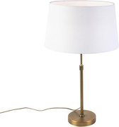 QAZQA parte - Klassieke Tafellamp met kap - 1 lichts - H 700 mm - Wit - Woonkamer | Slaapkamer | Keuken