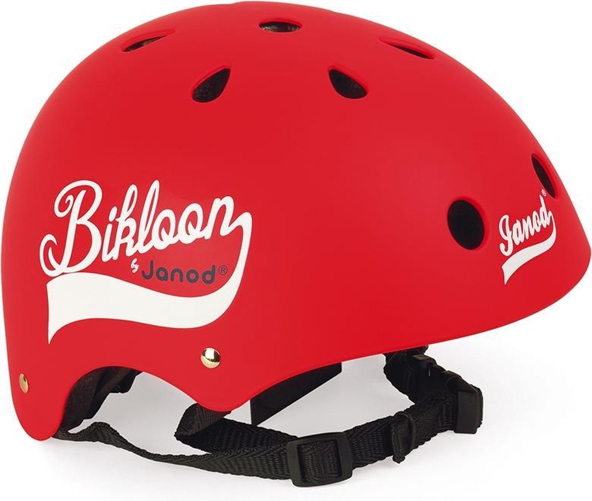 Janod Bikloon - Helm Rood - Ga Veilig Op Pad Met Deze Helm - Verstelbare Hoofdband Met Stelschroef - Verwijderbaar Comfortschuim - Geschikt Vanaf 3 Jaar