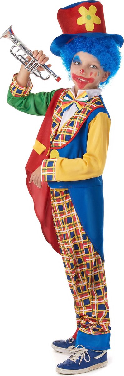 Weinig Jongen Die In Clownkostuum Met Drie Ballen En Het Glimlachen Jongleren Image76200826