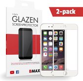 2-pack BMAX geschikt voor de Apple iPhone 6 Plus / 6S Plus Full Covers Glazen Screenprotector (Wit) | Dekt het volledige scherm! | Beschermglas | Tempered Glass