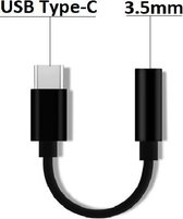 USB Type-C naar 3,5 mm koptelefoonaansluiting AUX Audio zwart kable