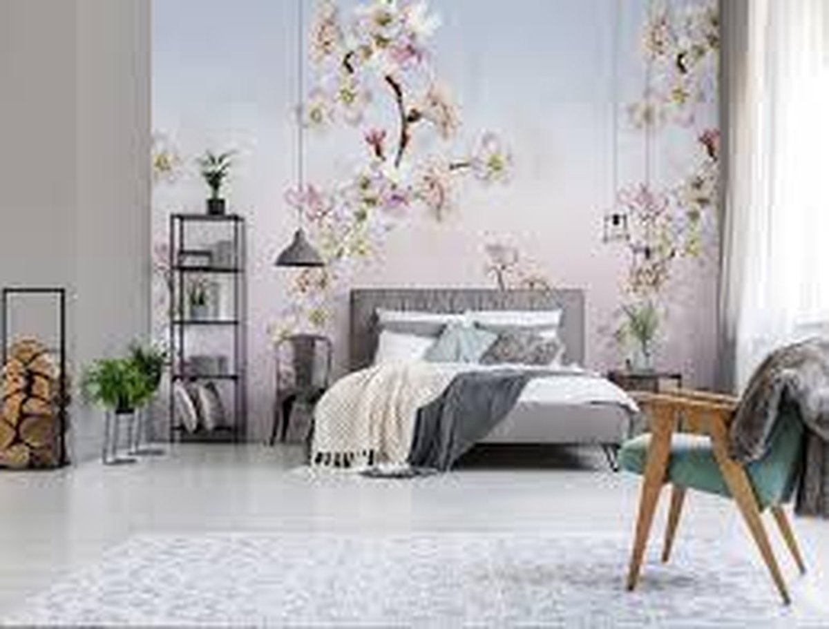 Behang poster Colorful florals en retro sweet blossom