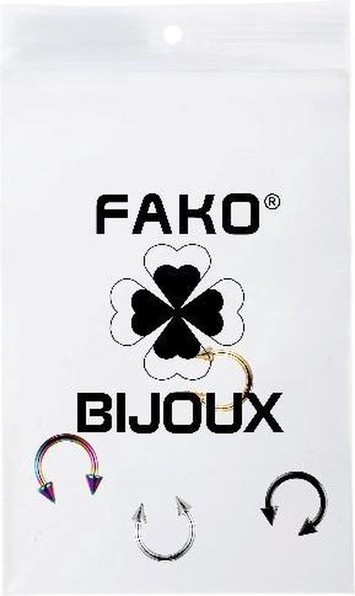 Fako Bijoux® - Circular Barbell Piercing - Hoefijzer Spike - 8mm - Set - 4 Stuks - Fako Bijoux®