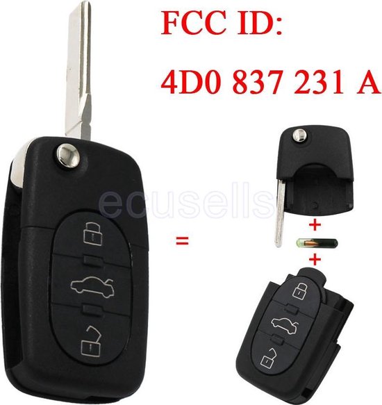 schermutseling Assimilatie motief auto klapsleutel passend voor audi Autosleutel remote key control  afstandsbediening... | bol.com
