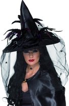 "Luxueuze heksenhoed voor Halloween voor volwassenen - Verkleedhoofddeksel - One size"
