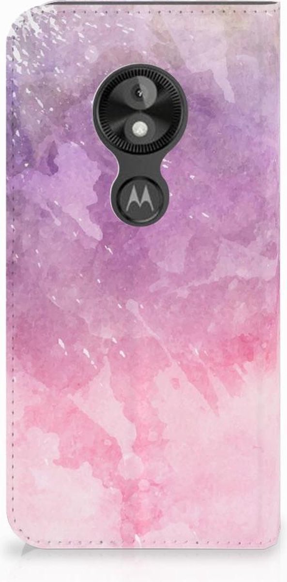 Standcase Hoesje voor Bookcase Motorola Moto E5 Play Pink Purple Paint