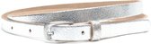 Moderiemen 1,5 cm smalle zilveren riem - zilver - 100% leder - Maat 105 - Totale lengte 120cm