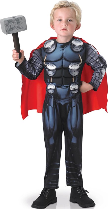 armoede Afscheiden stuk Luxe gevoerde Thor Avengers kostuum voor kinderen - Verkleedkleding -  92/104 | bol.com