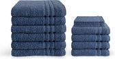 BYRKLUND Badgoedset - 6x 50x100cm handdoeken + 4x 30x50cm gastendoekjes + 4x 16x21cm washandjes - Blauw