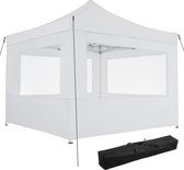 tectake- partytent 3x3 m. opvouwbaar - 4 wanden - wit 403153