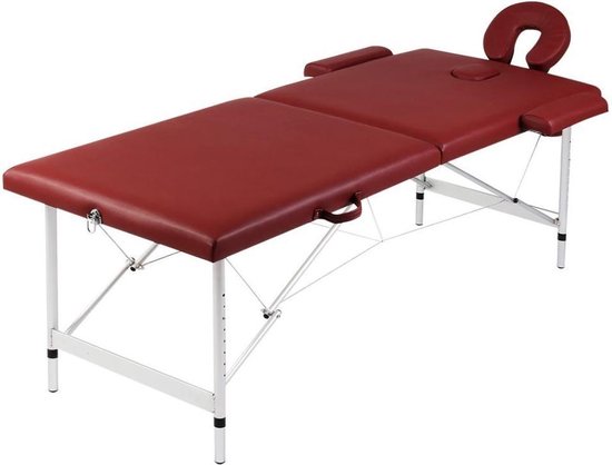 openbaar insluiten compleet Inklapbare Massagetafel 2 delen Rood met Draagtas - Massage tafel | bol.com