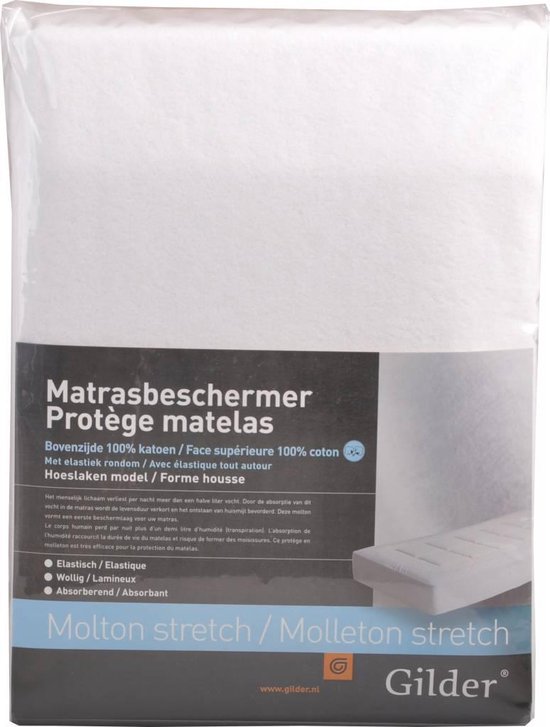 Gilder Molton Stretch Wit 80x200/100x220 bol