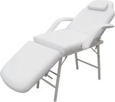 Verstelbare Behandelstoel Kunstleer (INCL Anti Kras Vilt 16st) Wit 185x78x76 cm - Pedicurestoel - Salonstoel verstelbaar