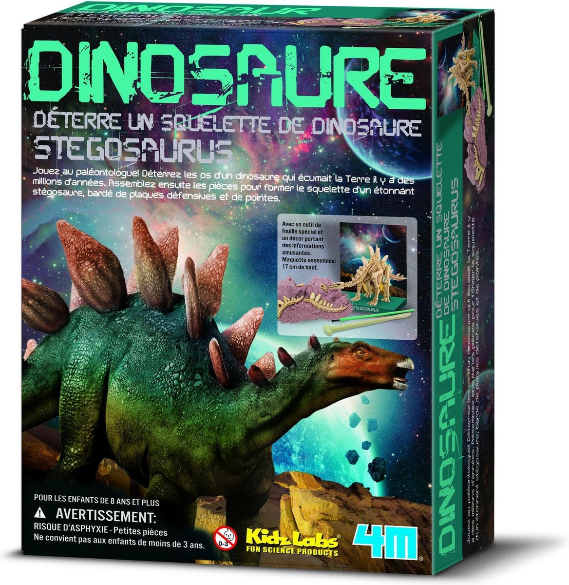4m Kidzlabs: graaf-je-dinosaurus-op stegosaurus franstalig