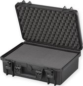 Perel Harde koffer, waterdicht (IP67), noppenschuim, plukschuim, 2 sloten, polypropyleen, zwart, 464 x 366 x 176 mm