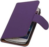 Mobieletelefoonhoesje - Samsung Galaxy S4 Mini Hoesje Effen Bookstyle Paars