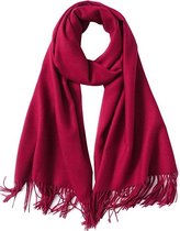 Dames Sjaal - Zijdezachte Sjaal – Bordeaux Rood - 200cm