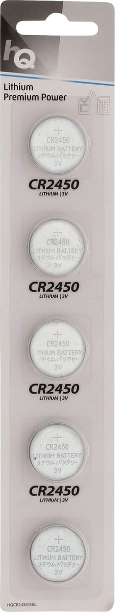 HQ Lithium Knoopcel Batterij CR2450 3 V 5-Blister