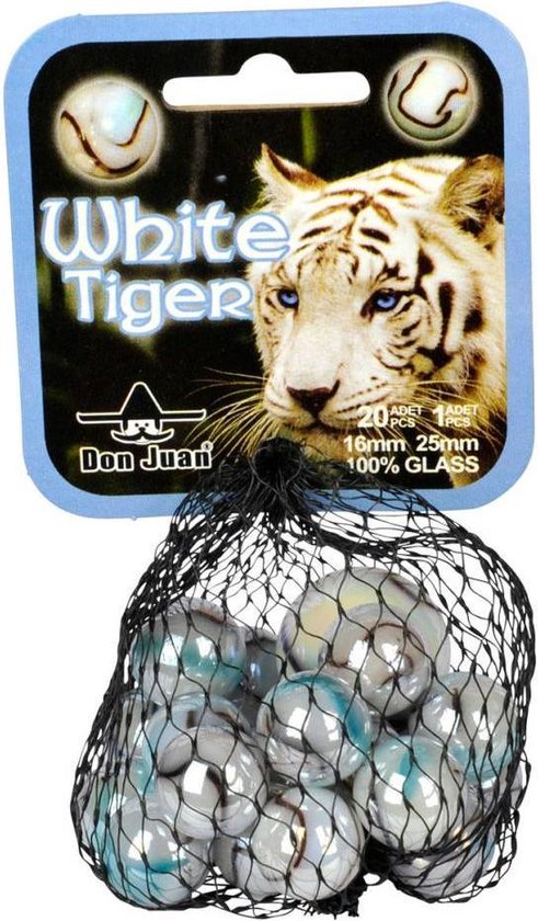 Don juan Knikkers white tiger 21 stuks - Don Juan