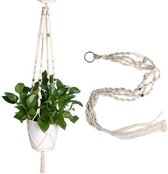 Stijlvolle Plantenhanger – 115 CM - Touw / Macramé - Plantenhouder - Hangplant - Planten Accessoires | Wit