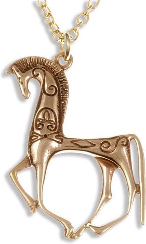 Pendentif tête de cheval en plaqué or, : Longueur - Taille Unique