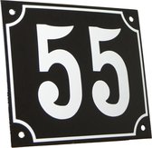 Huisnummerbord groot 'zwart' 55