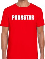 Pornstar tekst t-shirt rood heren XL
