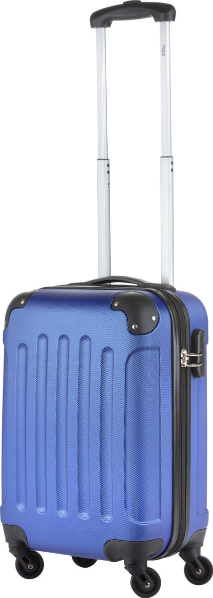 TravelZ Handbagagekoffer - Handbagagetrolley 53cm met afneembare wielen - Blauw
