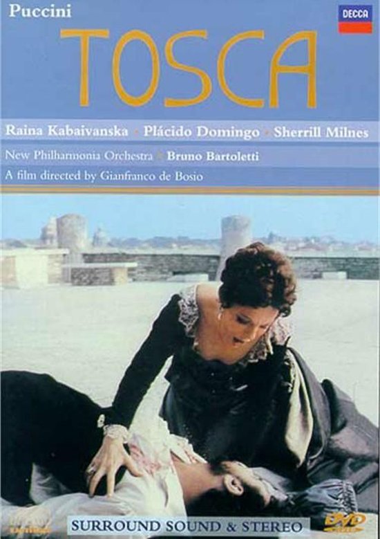 DVD hoes Puccini Tosca met Raina Kabaivanska en Plácido Domingo. Film geregisseerd door Gianfranco de Bosio.