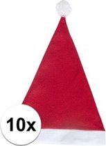 10x Rode voordelige kerstmuts voor volwassenen - Kerstcadeau