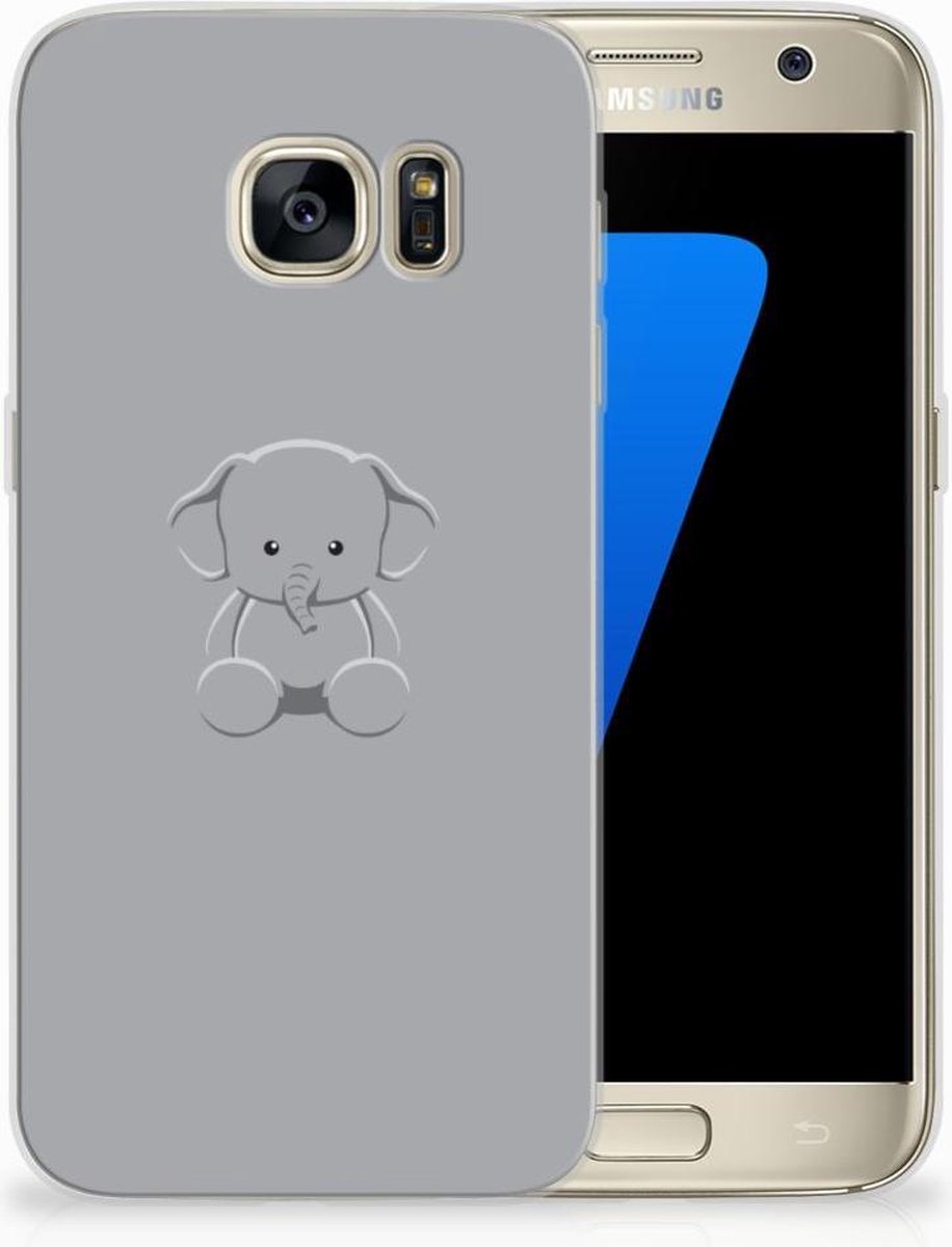 Samsung Galaxy S7 Telefoonhoesje met Naam Grijs Baby Olifant