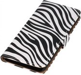 Zebra Bookstyle Wallet Case Hoesjes voor HTC Desire 816 Wit