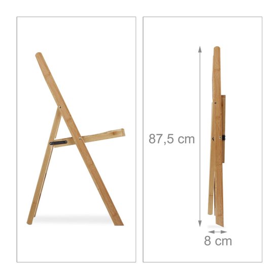 relaxdays - klapstoel bamboe - vouwstoel - tuinstoel - balkonstoel - inklapbaar
