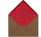 Enveloppes de Luxe - Marron / rouge - 100 pièces - C6 - 90grms