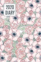 2020 Daily Diary Journal, Pink Flowers