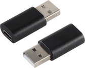 USB-A (m) - USB-C (v) adapter - USB2.0 / zwart